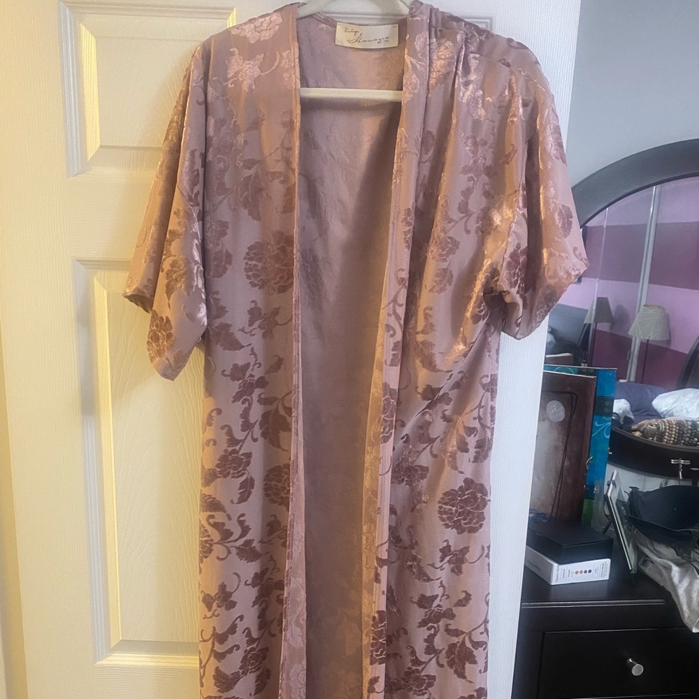 Vintage Havana Pink Kimono Robe Intimates Sleepwear